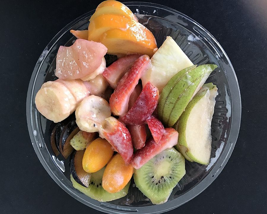 Illustrative photo: A mixed fresh fruit salad in a clear bowl