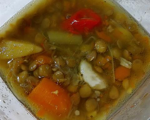 Illustrative photo: Lentil soup with mushrooms, onions and leeks